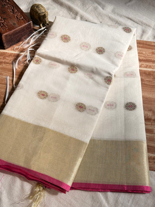 Semi Chandheri Butta saree