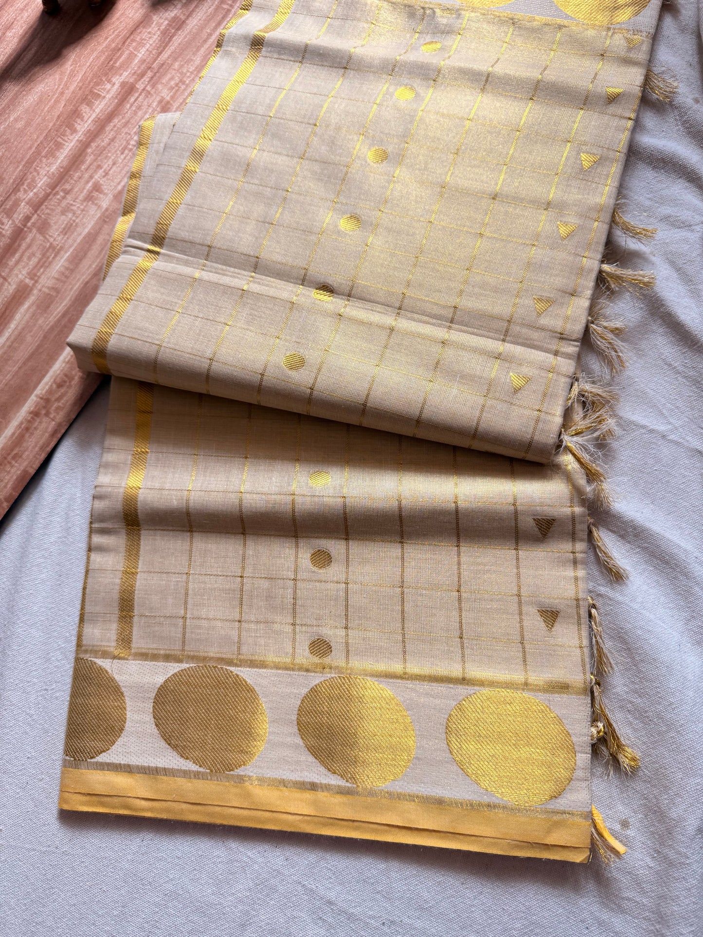 Tissue Cotton check saree
