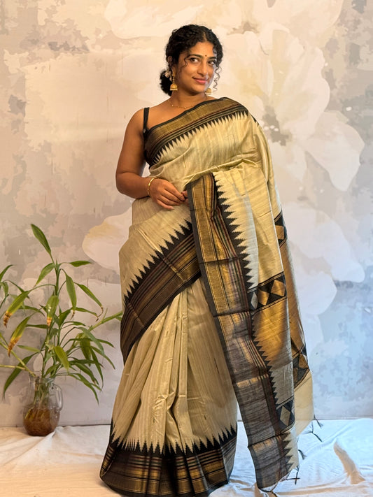 Temple saree semi silk