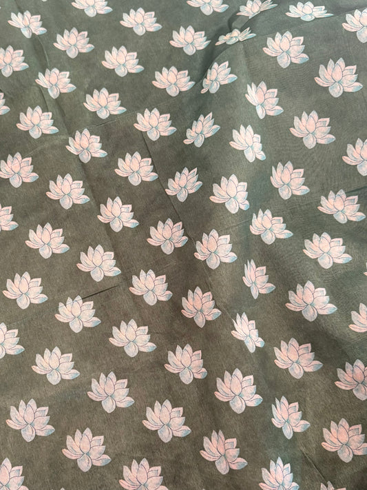 Semi Golden Lotus Saree