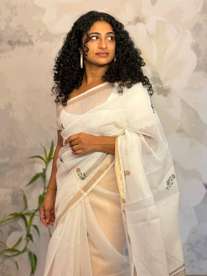 Shaded semi linen saree