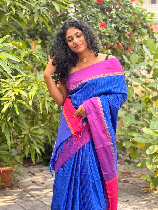 Semi Silk Contrast Border