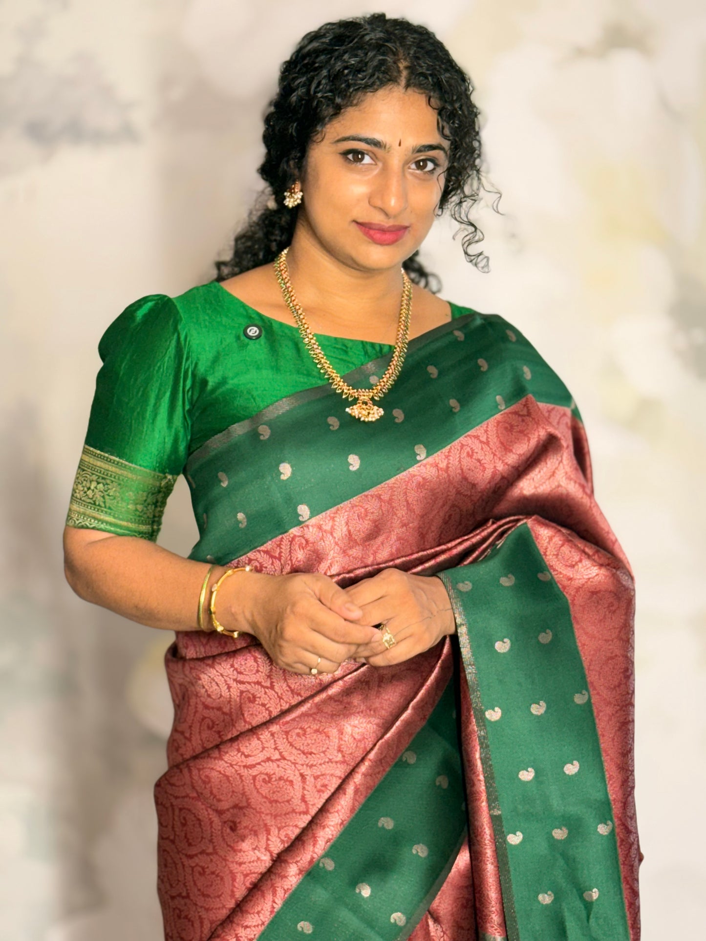 Paisley border Semi silk saree