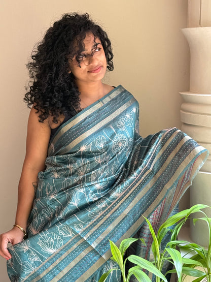 Semi silk Kantha