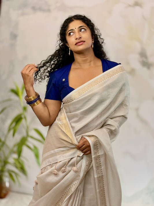 Micro check Semi silk saree