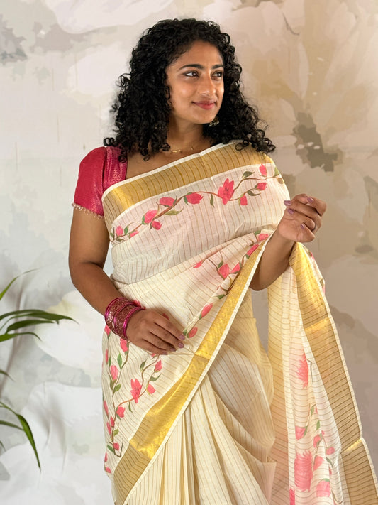 Kerala stripe Saree