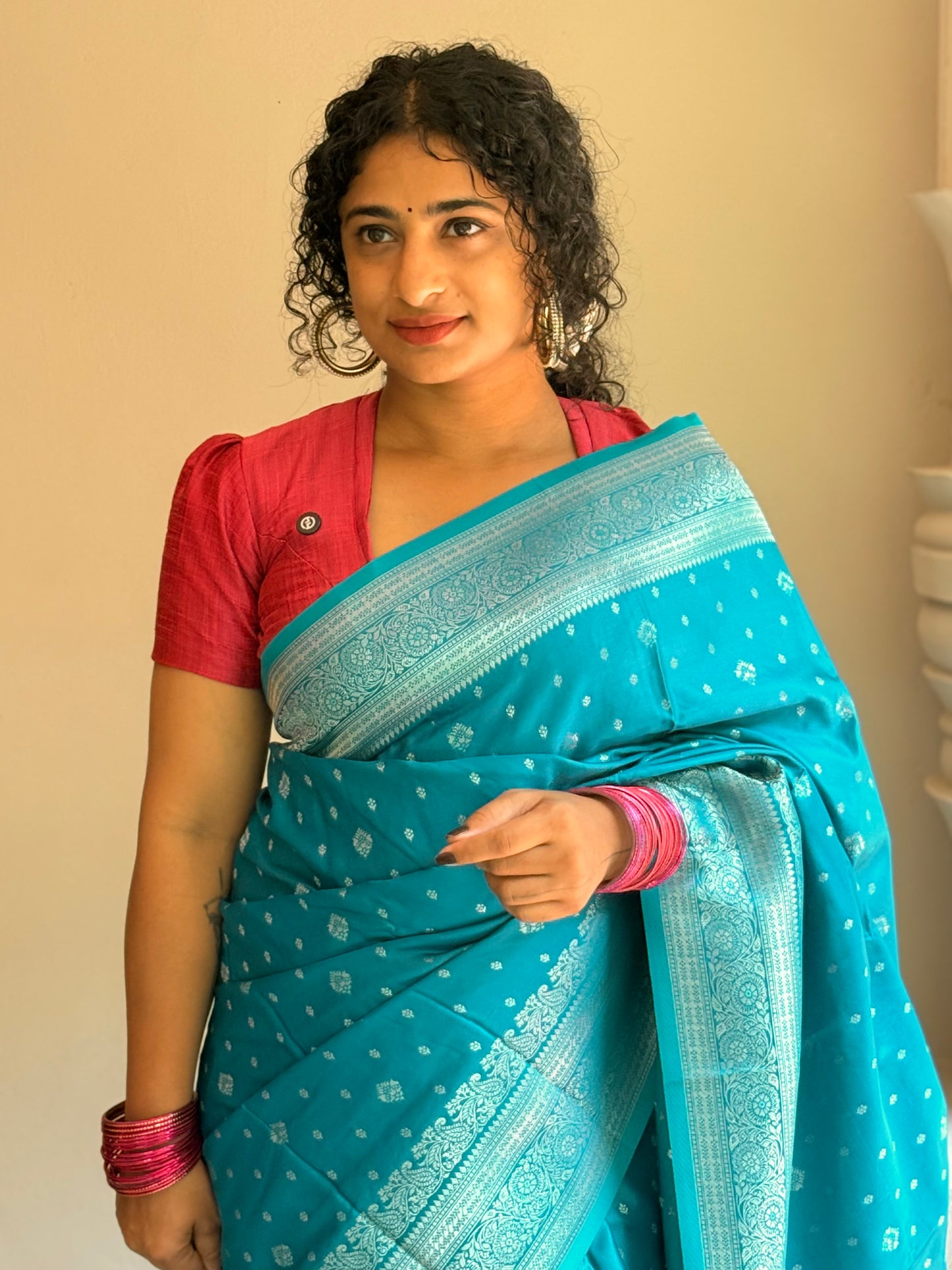 Semi Katan Banarasi Saree