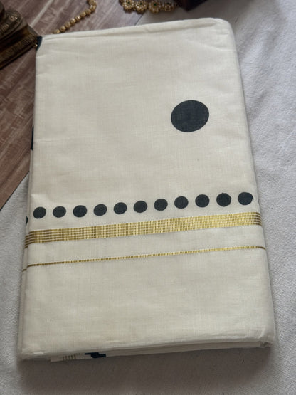 Hand loom Kerala Cotton saree