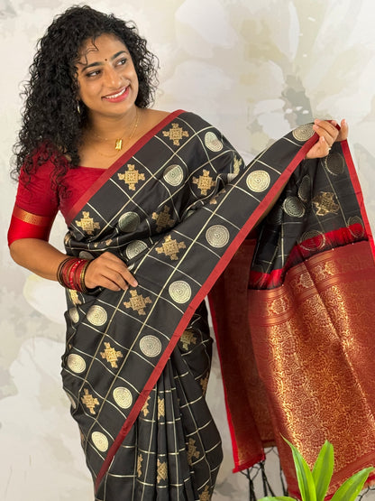 Kattam semi silk saree