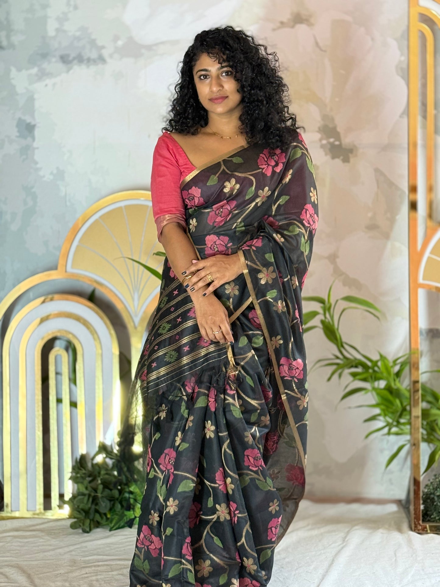 Floral Jamdani Saree