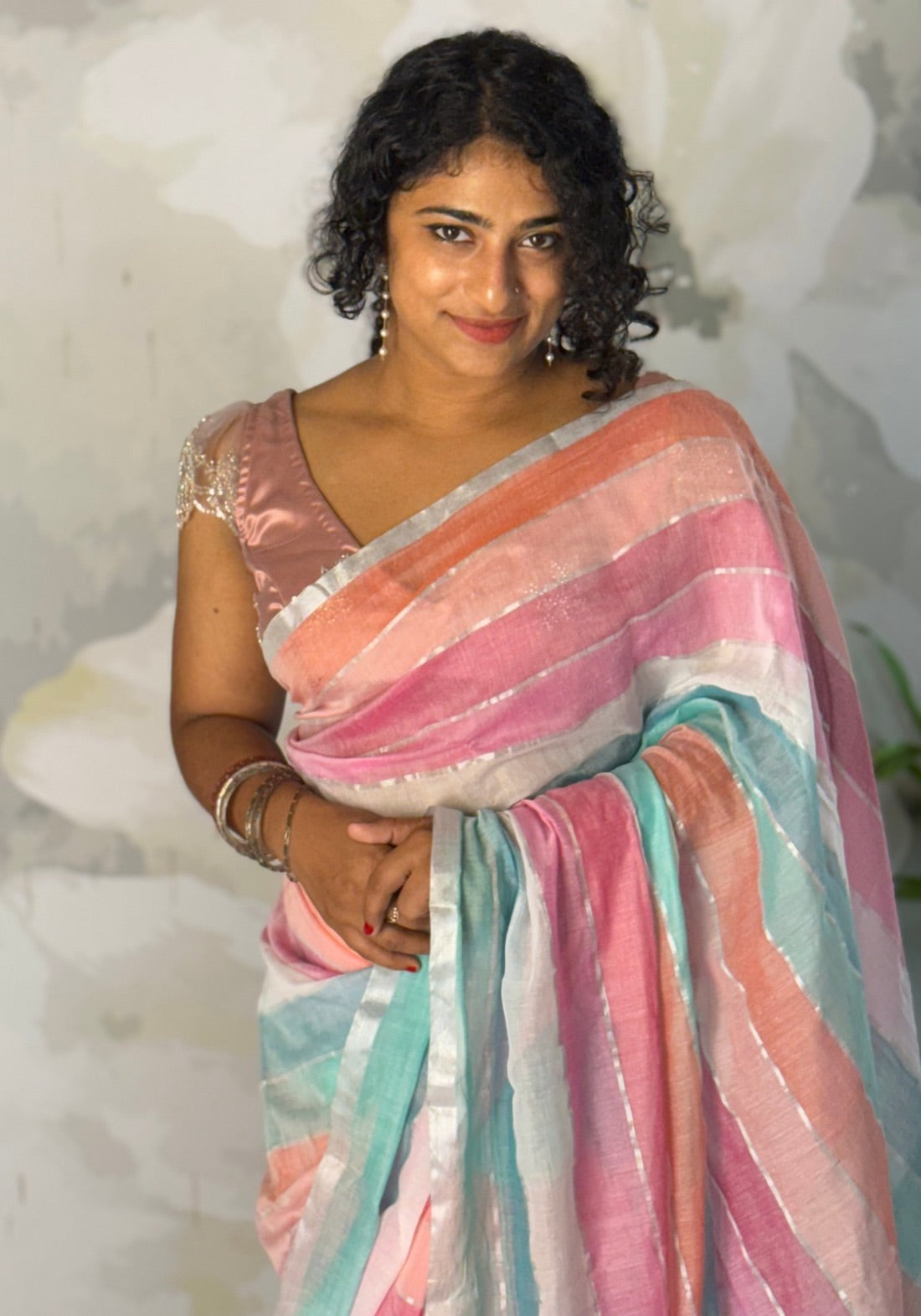 Mul Mul pastel saree