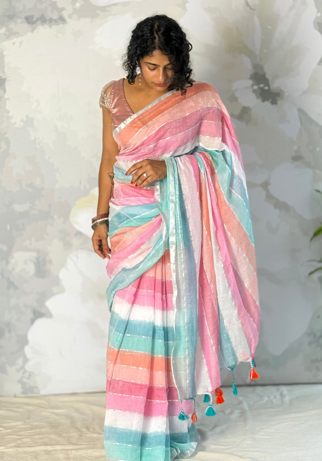 Mul Mul pastel saree