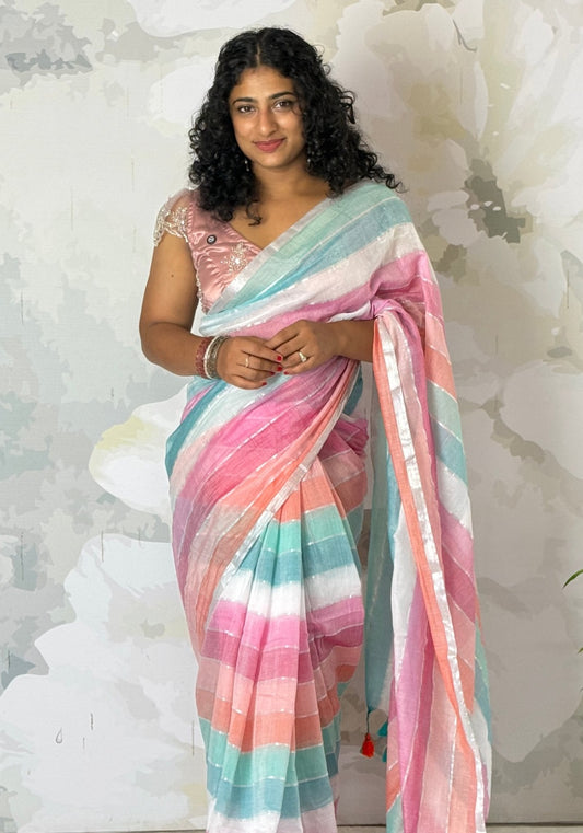 Mul Mul pastel saree